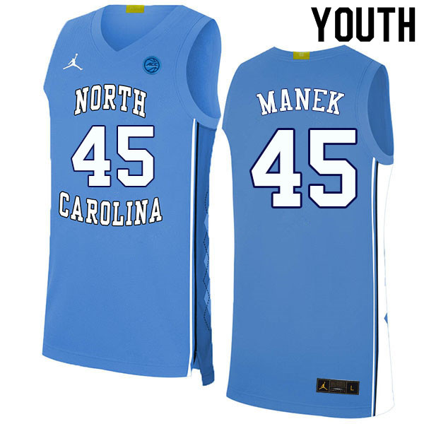 Youth #45 Brady Manek North Carolina Tar Heels College Basketball Jerseys Sale-Blue